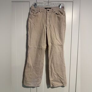 Lauren Jeans Co. Beige Corduroy Pants Women’s 6P Petite Stretch Straight Leg